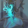 Blue Wizard Character Illustration