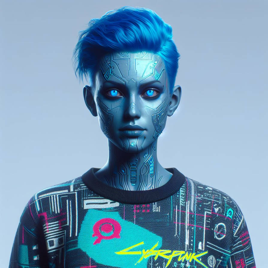 Colorless Human Being A genderless human with blue skin and a sweater by rtxrkibi on DeviantArt