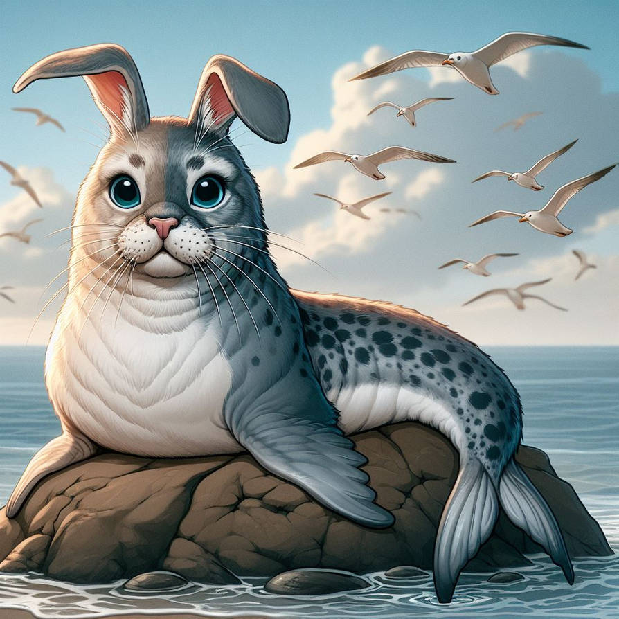 A hybrid animal that is half seal and half rabbit by rtxrkibi on DeviantArt