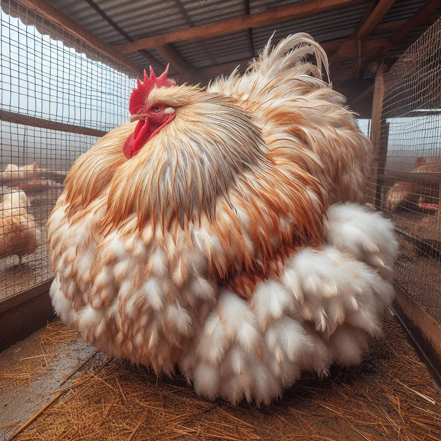 Extremely fat chickens with very long feathers by rtxrkibi on DeviantArt