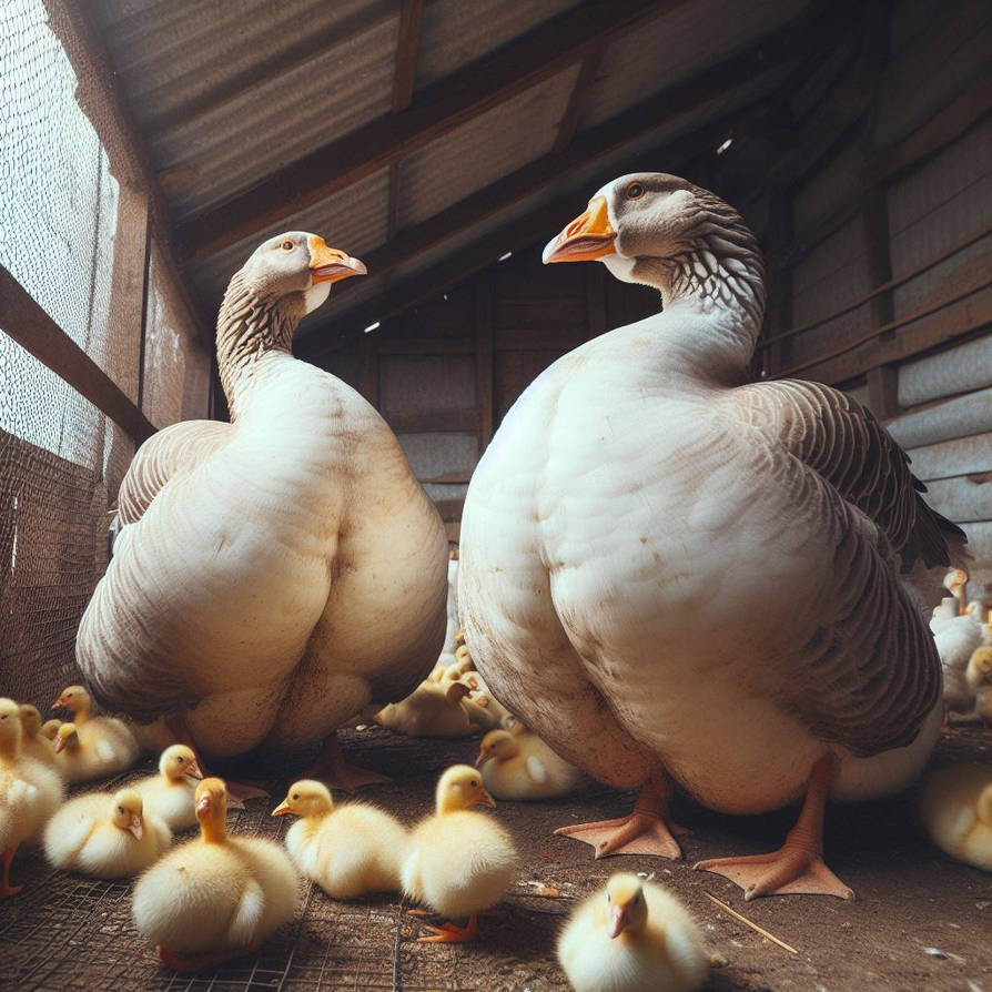 Fat Geese Fat geese in a chicken coop with a rusty wire mesh by rtxrkibi on ...