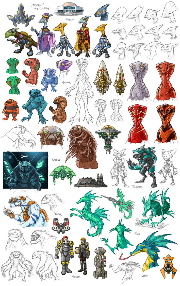 Stars in Shadow: Races Sketchdump by AriochIV on DeviantArt