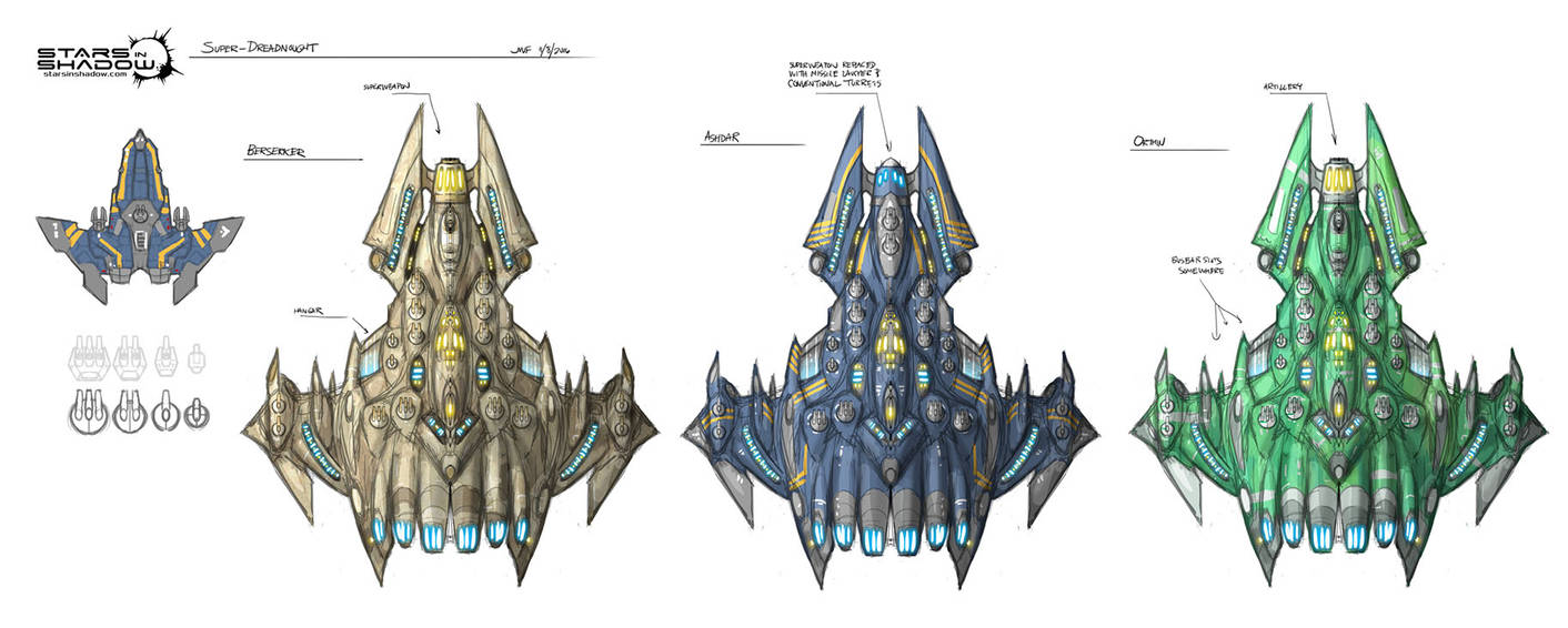Stars in Shadow: Super Dreadnought Thumbnails by AriochIV