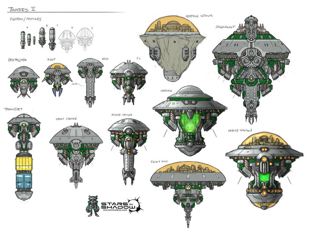 Stars in Shadow: Tinkers Ship Concepts by AriochIV