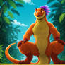 crouching raptor