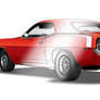 Red 'Cuda Wireframe