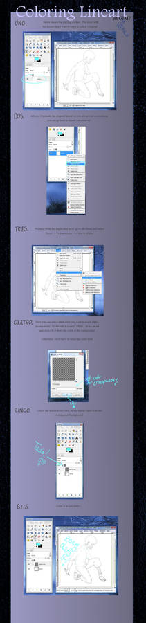 Color Lineart in GIMP
