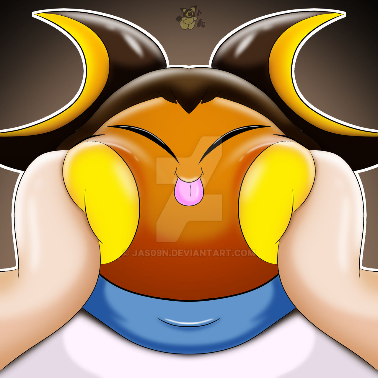 Fat Cheeks Character Squishing Those Chubby Cheeks by Jas09n on DeviantArt