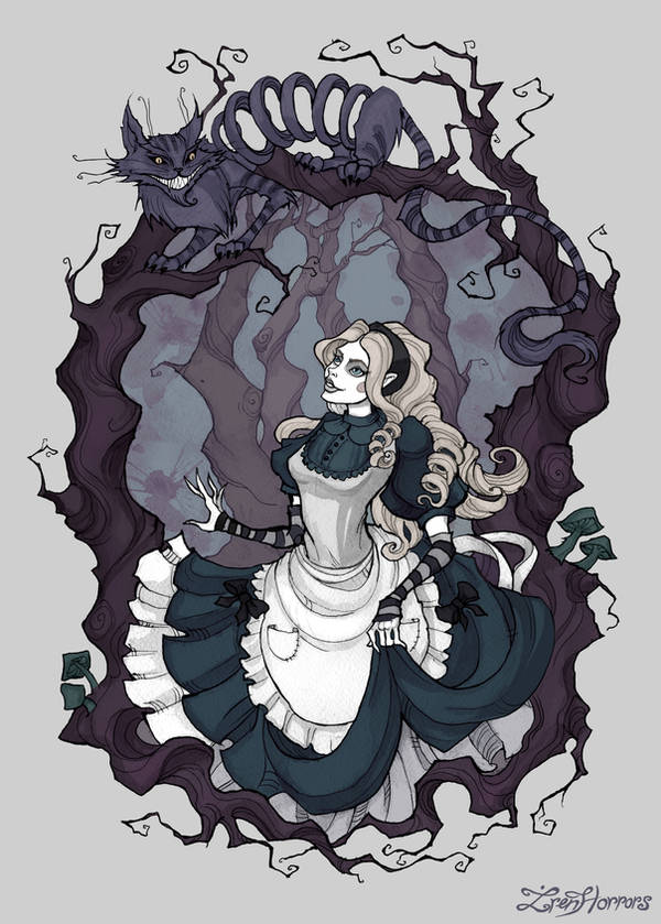 Alice and the Cheshire Cat by IrenHorrors
