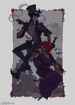 Baron Samedi and Maman Brigitte by IrenHorrors