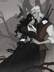 Geralt and Yennefer by IrenHorrors