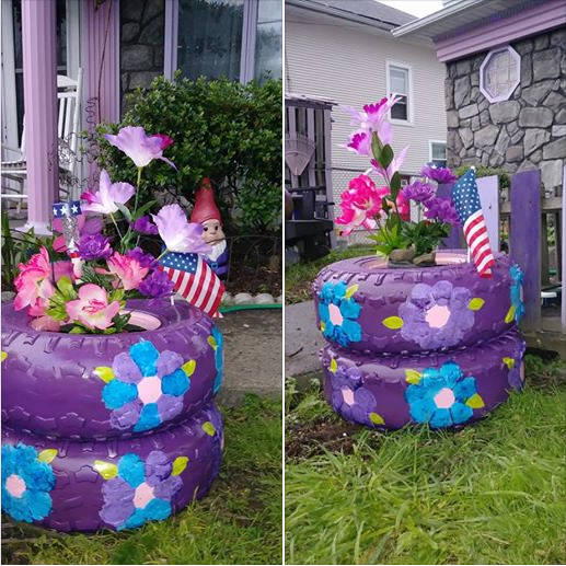 Custom Tire Recyling Flower Pots