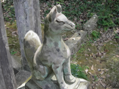 The Stone Fox in a Shrine