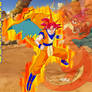 Mega Goku-Charizard Y Super Saiyajin God Human