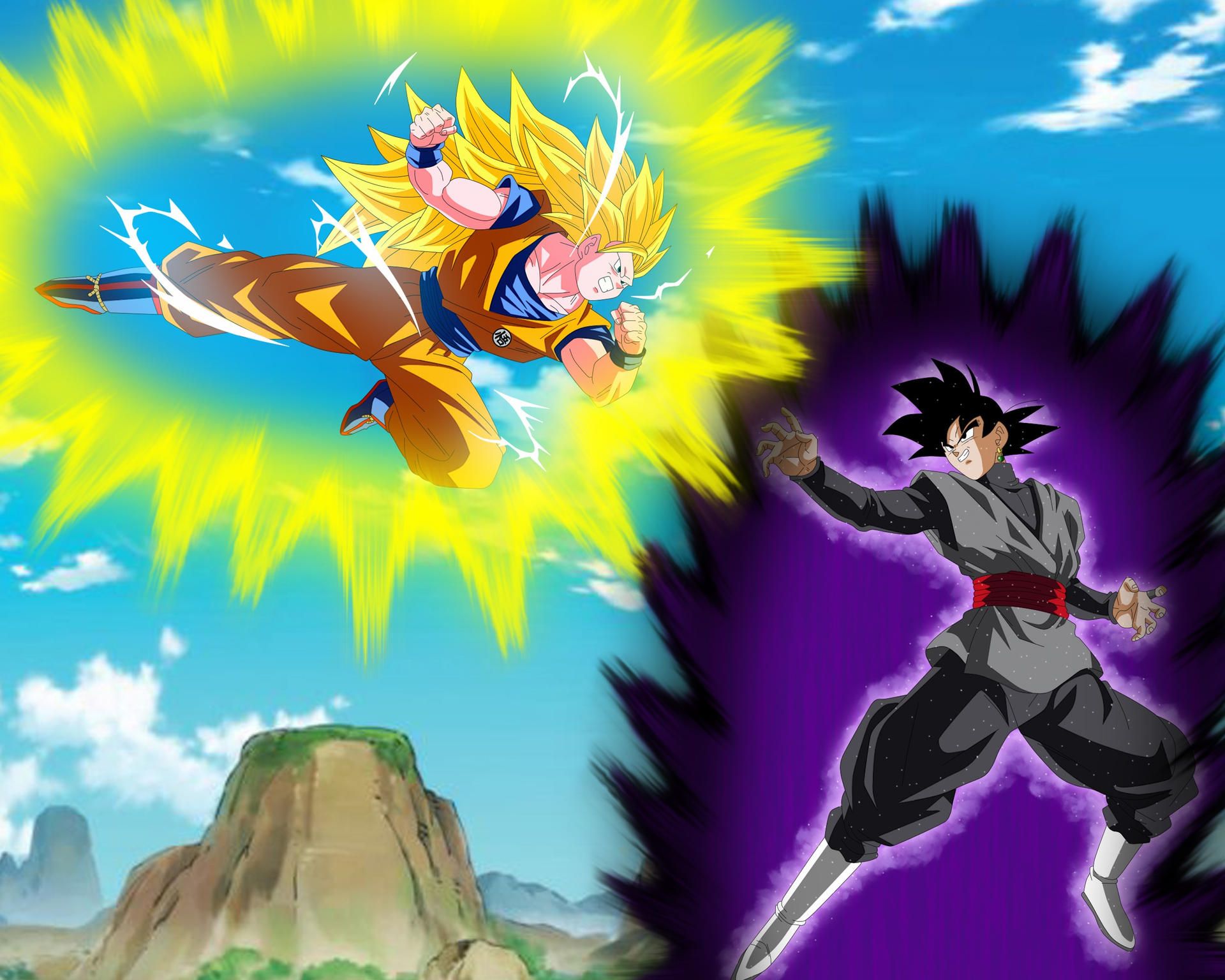 Goku Super Saiyajin 3 vs Goku-Black by gonzalossj3 on DeviantArt