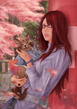 Karin Uchiha with cat