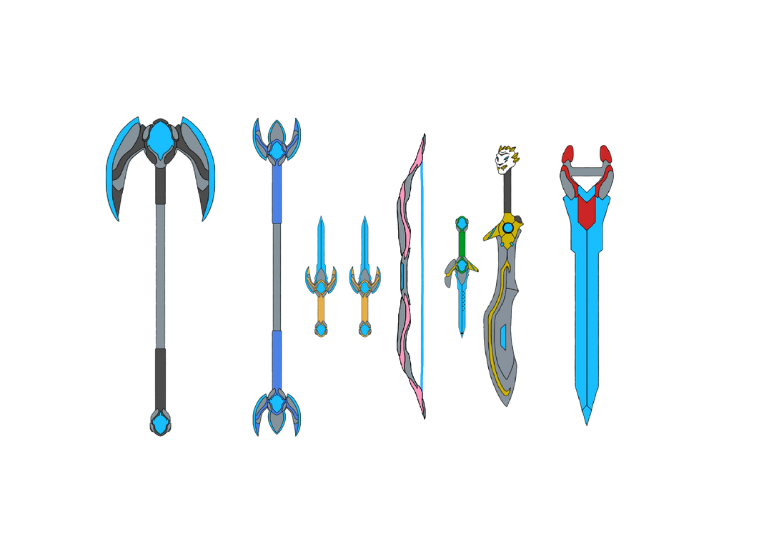 Blue Ranger Weapons Deviantart The Weapons of the Power Rangers by Crossovercomic on DeviantArt