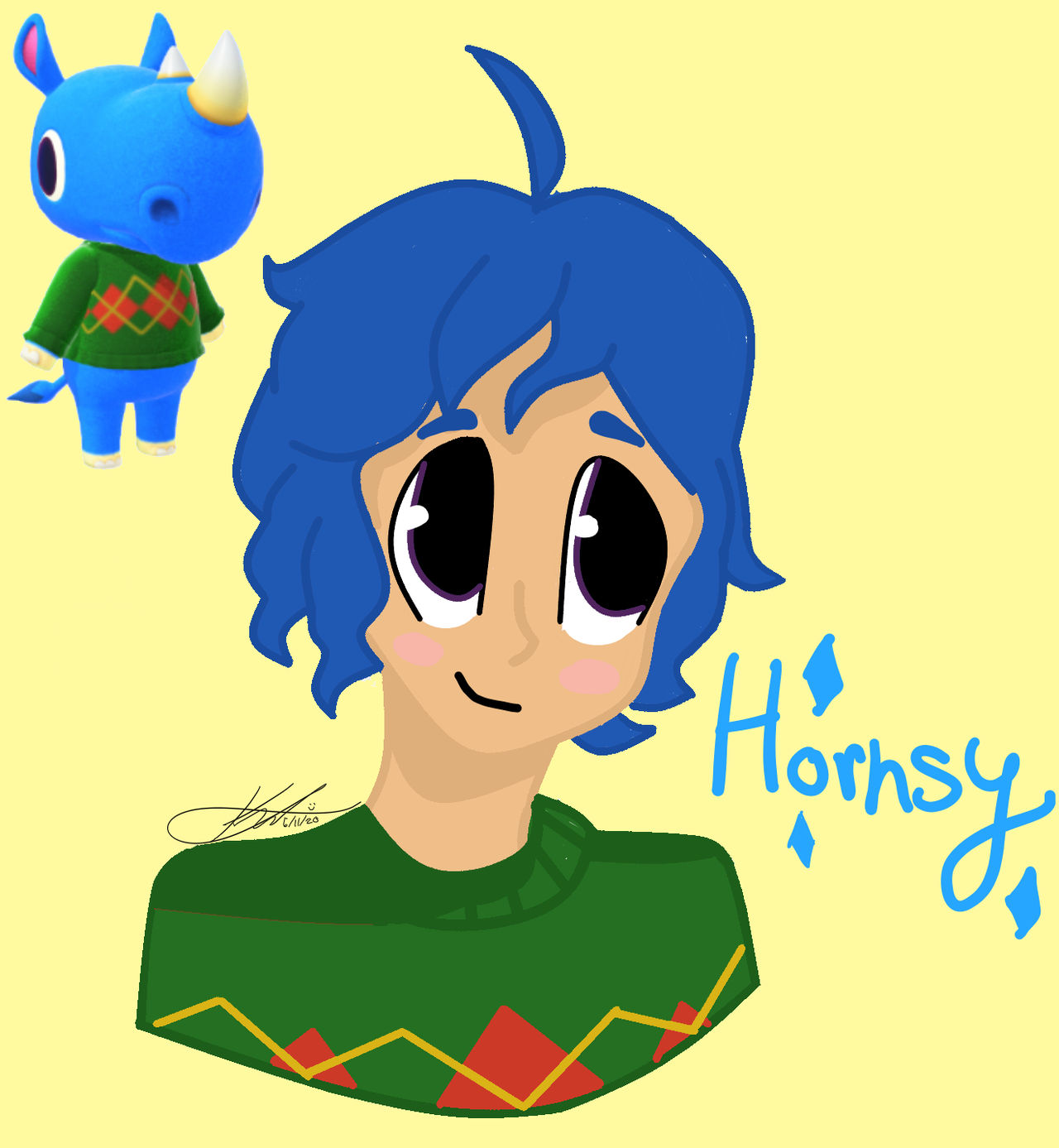 Hornsby from Animal Crossing by KristiHaru on DeviantArt