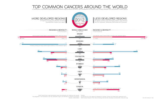 Top common cancers around the world