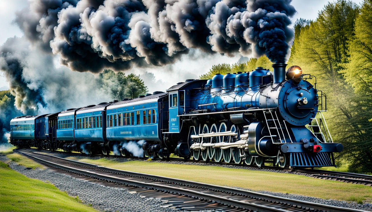 Deviantart Blue Steam Blue steam locomotive pulling passenger train by amtrakboy93 on DeviantArt