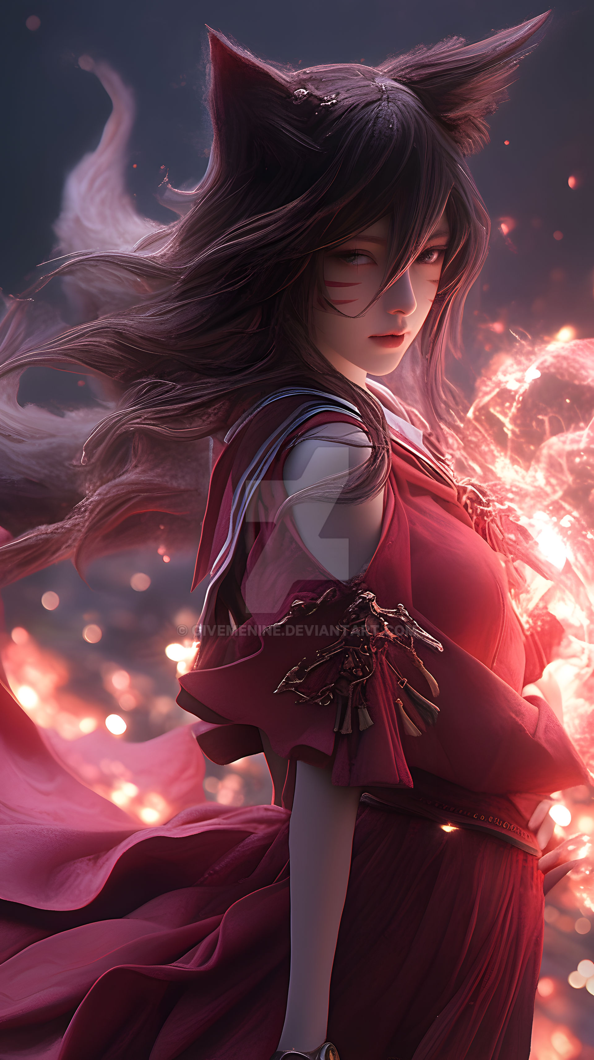 Anime poster of Ahri from League of Legends by GiveMeNine on DeviantArt