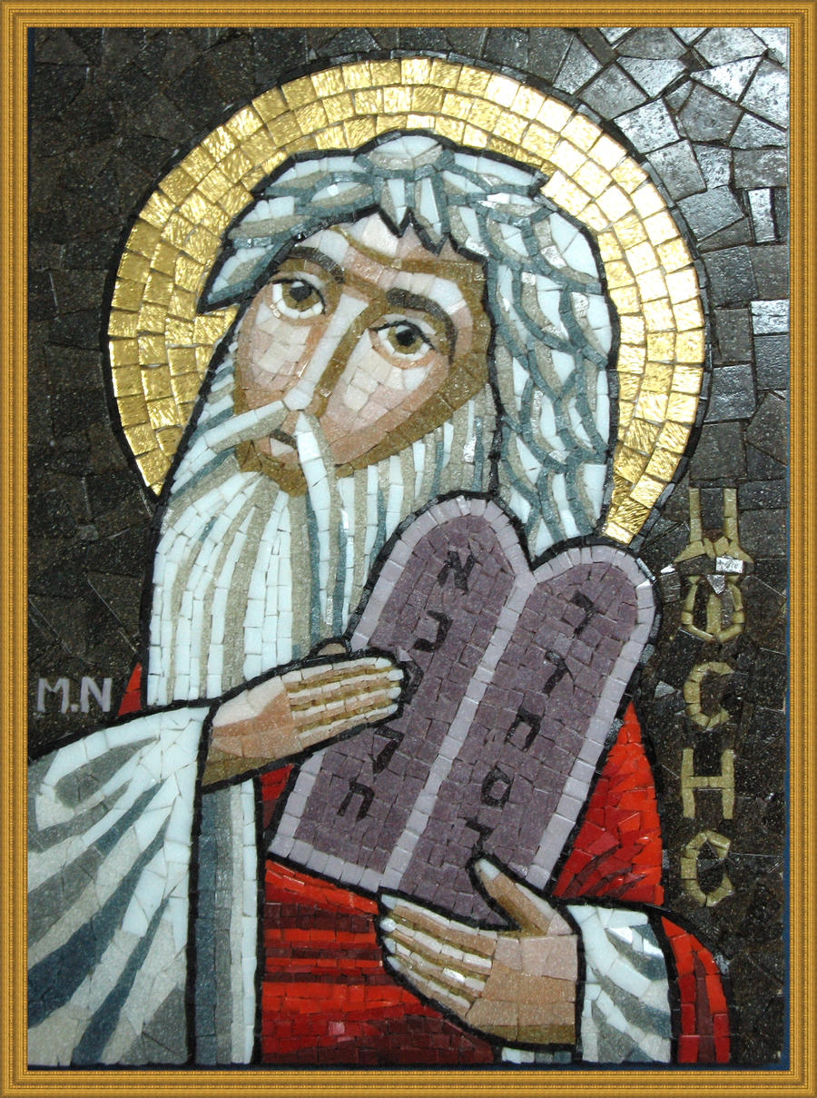 coptic icon mosaic-Moses.