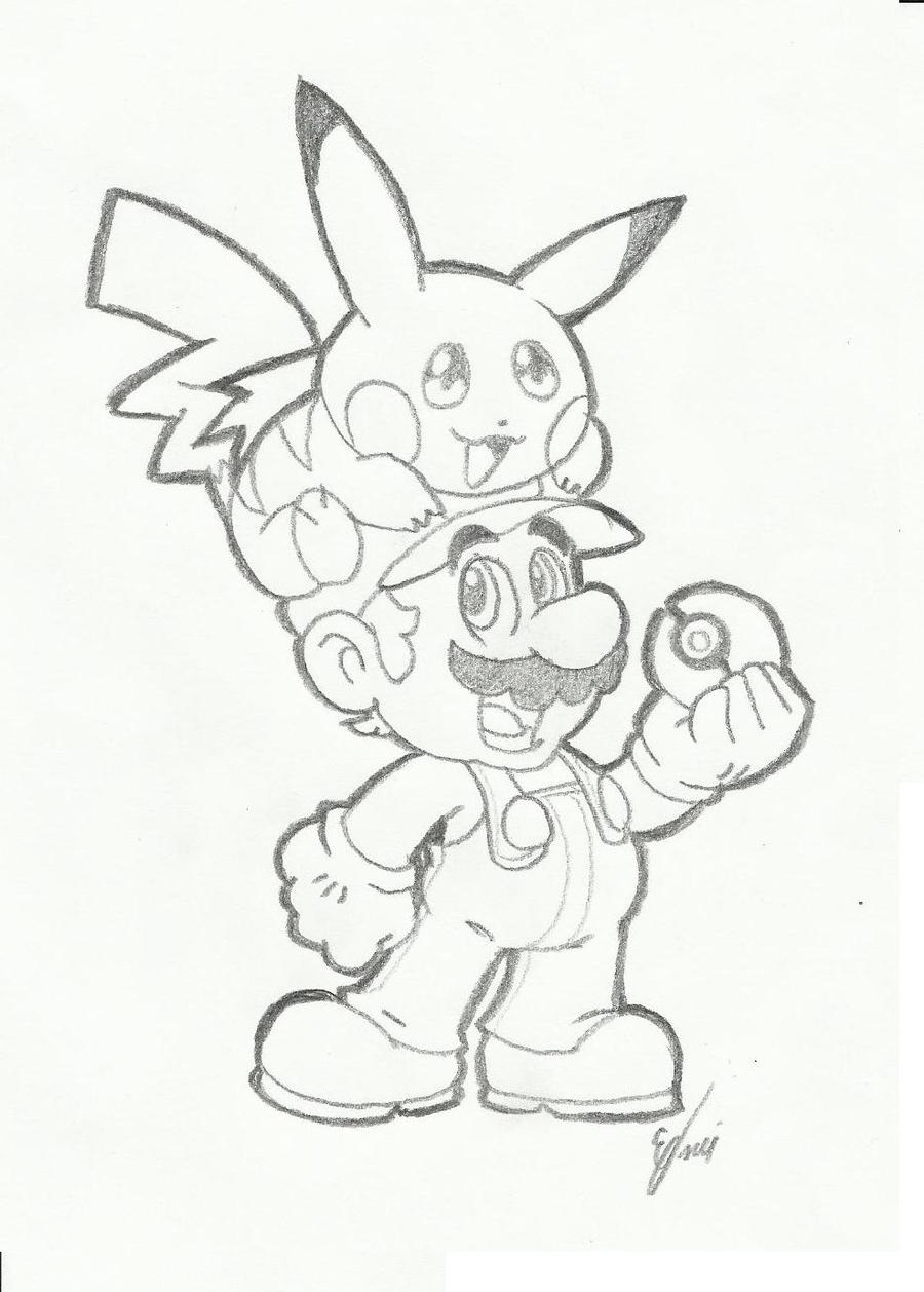 Super Mario E Pikachu By Dneydude On Deviantart