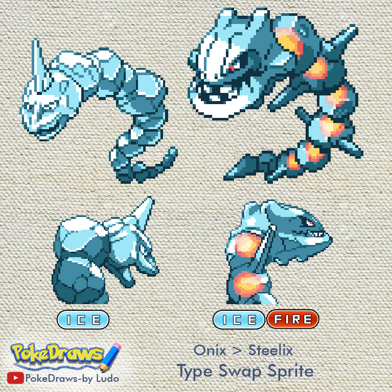 Crystal Onix and Crystal Steelix Custom Variants! : r/PokemonROMhacks