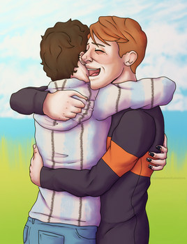 Brotzly reunion hug