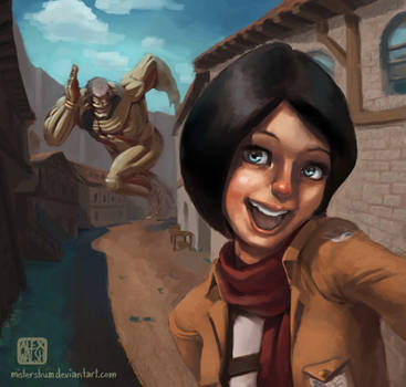 Mikasa Takes a Selfie! by MisterStrum