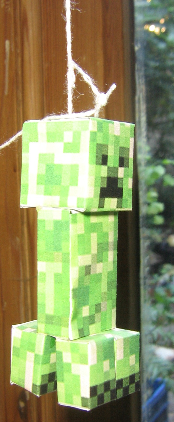 Creeper Minecraft Made Paper Real Life Stock Photo 2058235523