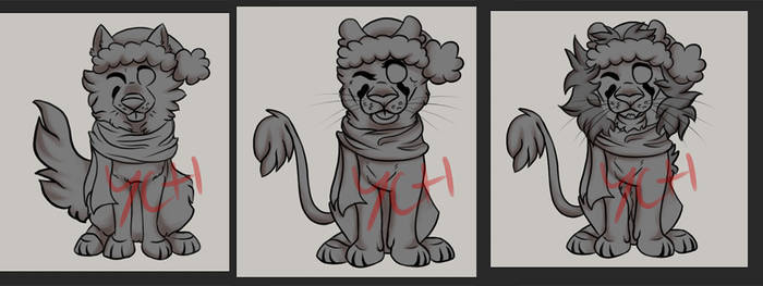 Christmas Spirits - Wolf, Lioness, Lion YCH [OPEN]