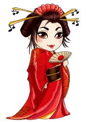 Chibi Geisha Mascot