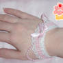 pinkxwhite wristcuffs worn