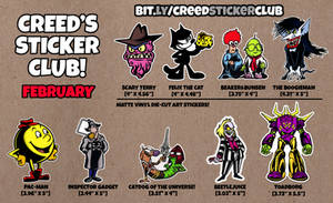 February's Sticker Club Cartoon Mix!