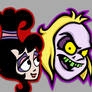 Lydia and Beetlejuice Heads Cartoon Sticker Pack!