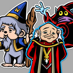 Wizzar, Dungeon Master and Orko Cartoon Stickers!