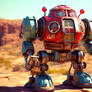 Retro Scifi Robot In The Desert 005