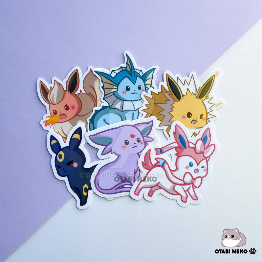 Eeveelution Stickers by otabineko on DeviantArt