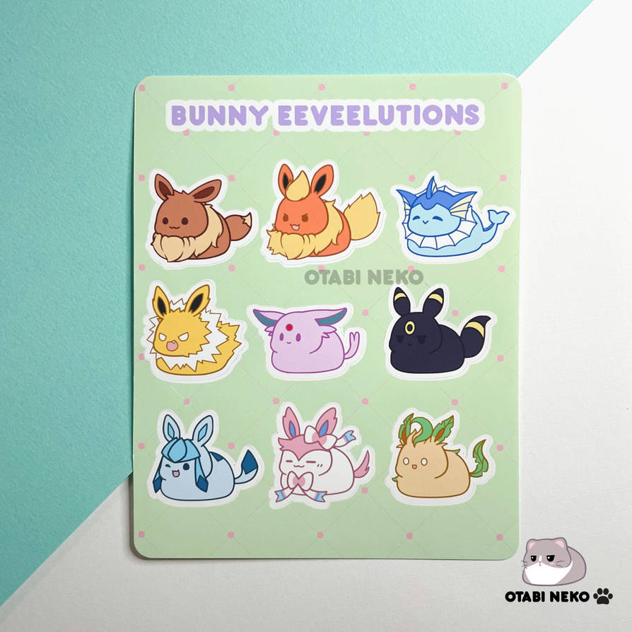 Eeveelution Sticker Sheet by otabineko on DeviantArt