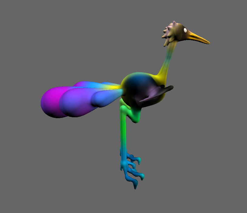 Paradise bird 3D design (side view)