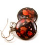 Orange and Black Mother of Pearl Earrings