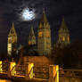 The four towers and the moon