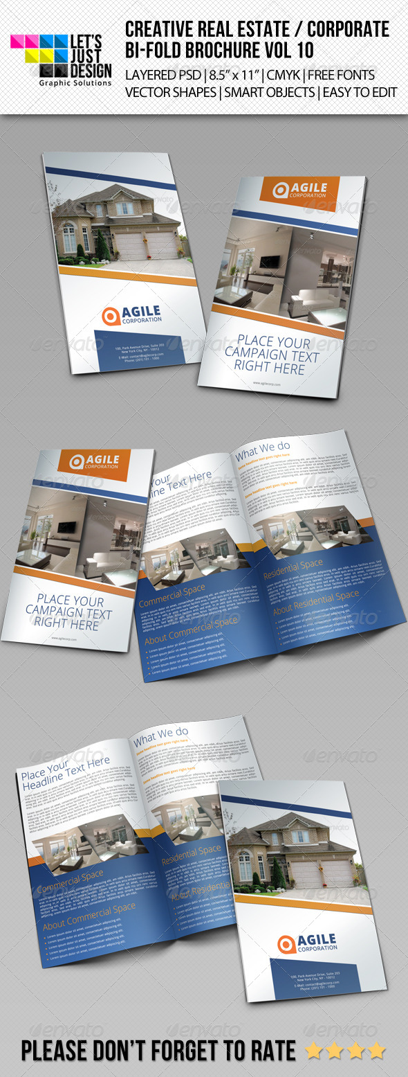 Creative Corporate Bi-Fold Brochure Vol 10