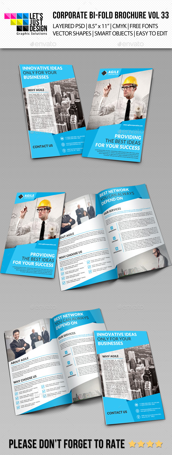 Creative Corporate Bi-Fold Brochure Vol 33