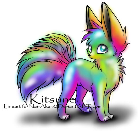 coloring practice rainbow glass fox