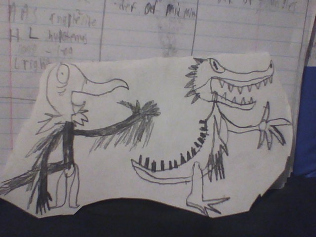 crocodile and vulture~