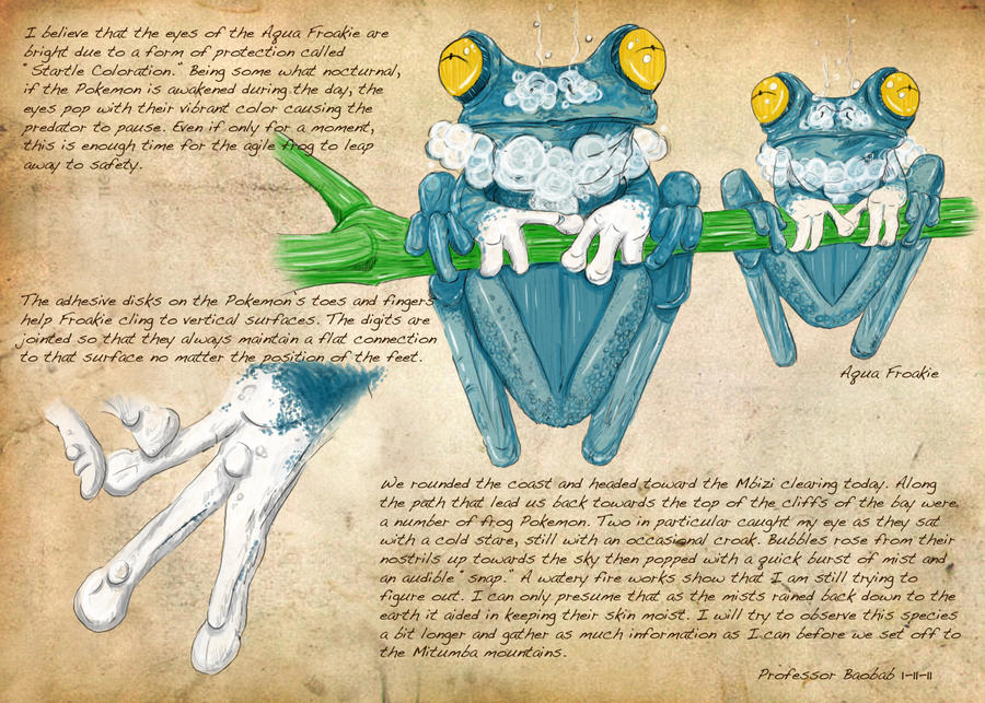 Frakey Field Guide: Pg. 36 Froakie by CasteelArt on DeviantArt