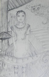 Alice in Wonderland Sketch by DrownedFairy