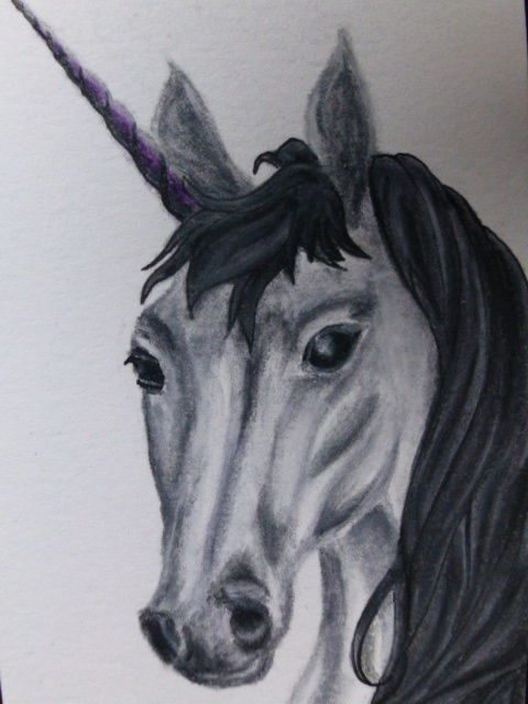 The Girl with the purple Horn-ACEO